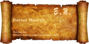 Barna Ménrót névjegykártya